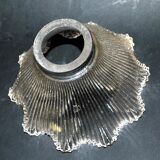 Tulip Striated molded pressed glass lamp cup