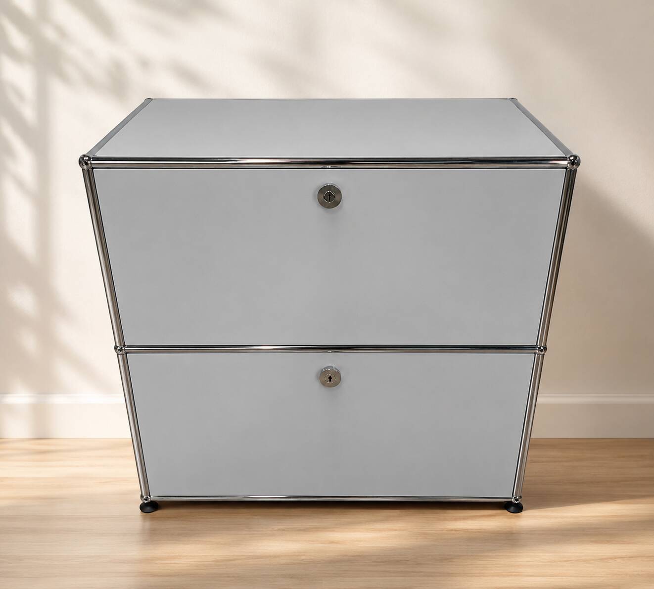 USM Haller furniture – Storage unit 2 modules Pearl Grey – Very good condition