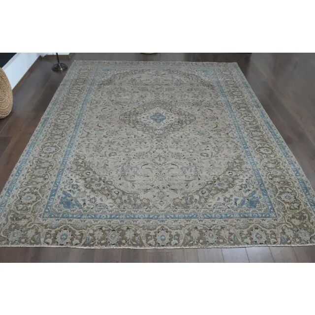 1970s Vintage Persian Handknotted Wool Brown Oversize Area Rug 290x358
