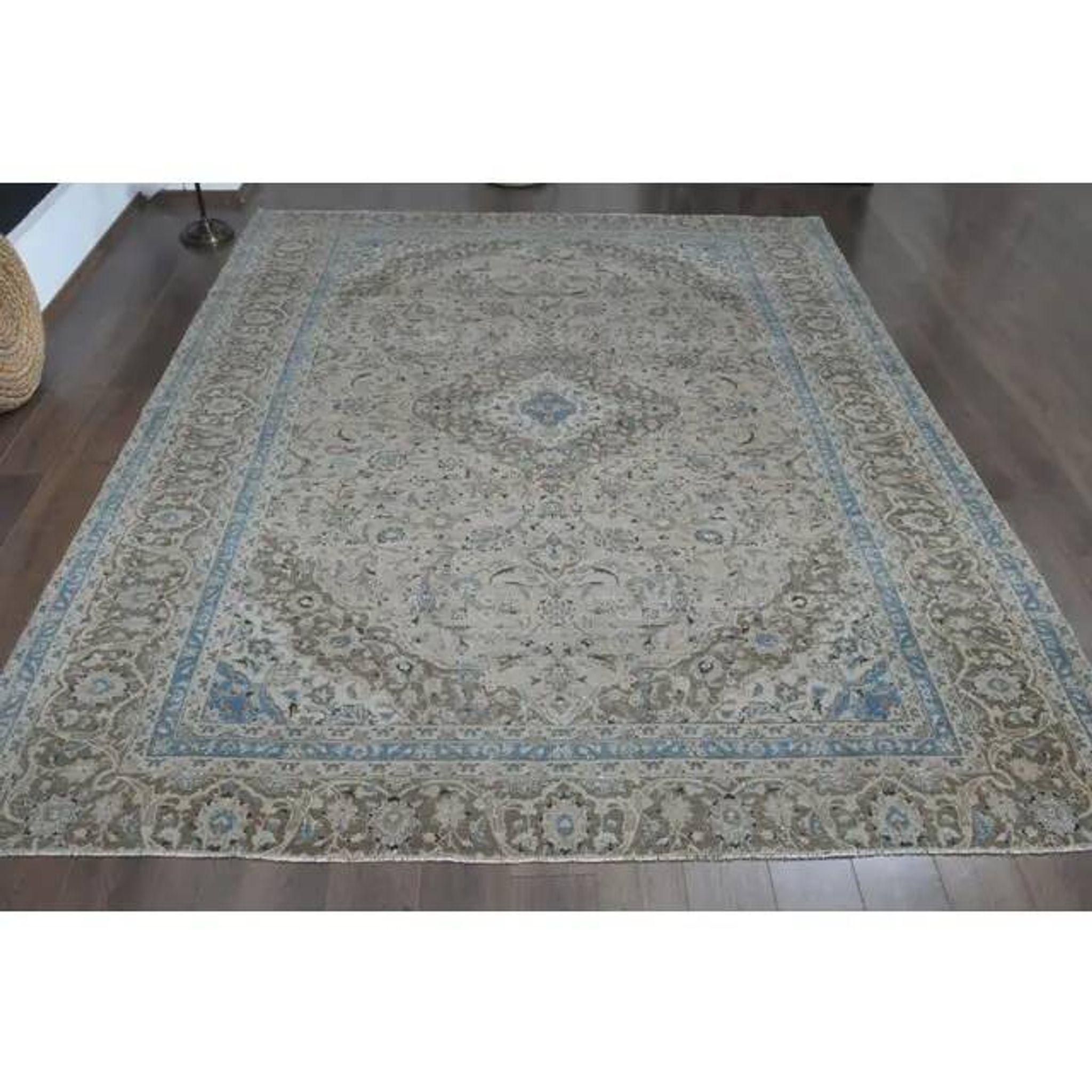 1970s Vintage Persian Handknotted Wool Brown Oversize Area Rug 290x358