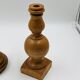 Pair of wooden candle holders