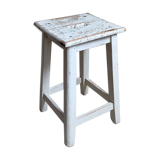 White wooden workshop stool