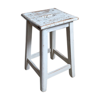 Tabouret d’atelier en bois blanc