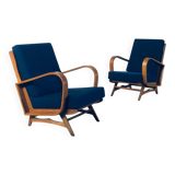 Mid-Century Modern Bentwood Lounge Chairs, Belgium, 1950s, Set of 2