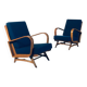 Mid-Century Modern Bentwood Lounge Chairs, Belgium, 1950s, Set of 2