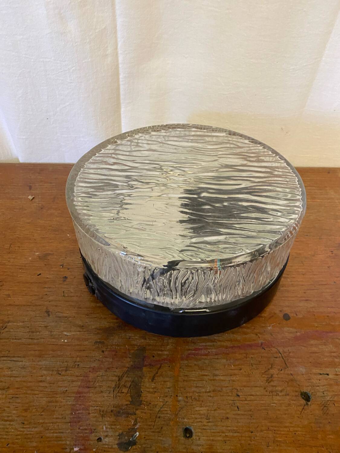 Antique Molded Glass Wall Light Ceiling Lamp + Vintage Black Bracket #C713