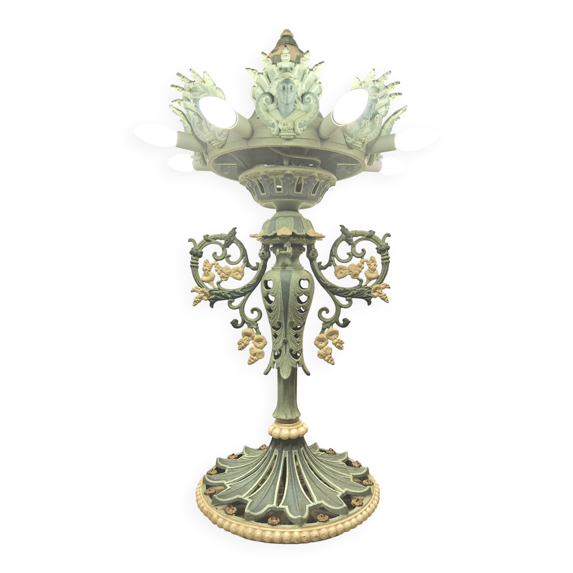 Unique Cast iron Victorian floor lamp art nouveau (converted gas light)