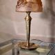 French Art Deco Table Lamp by Cherrier & Besnus verre rose moulé pressé tres bel- 1920s  33x12