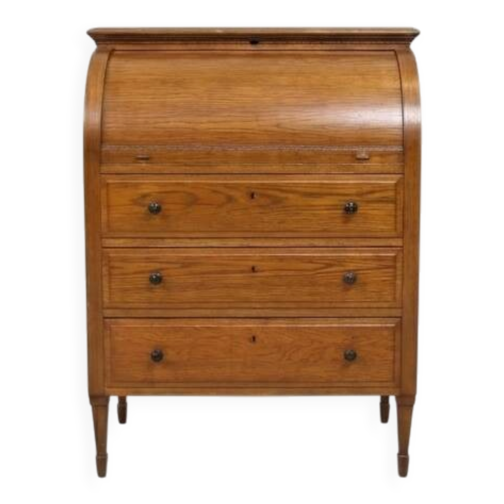 Vintage oak roll-top secretary - 80 cm, 1950s