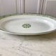 Plat oval Terre de Fer St Amand vert début XXème