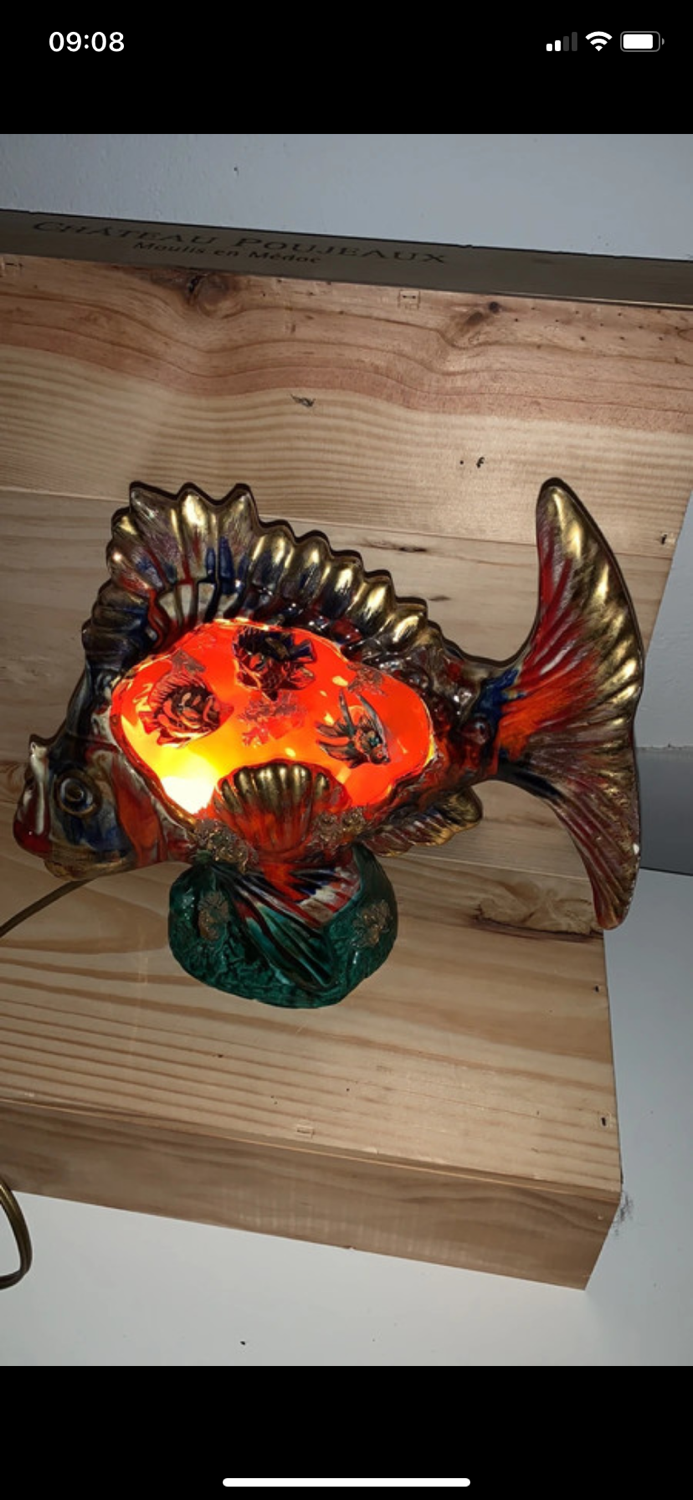 Vintage ceramic fish night light