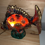 Veilleuse poisson en céramique vintage