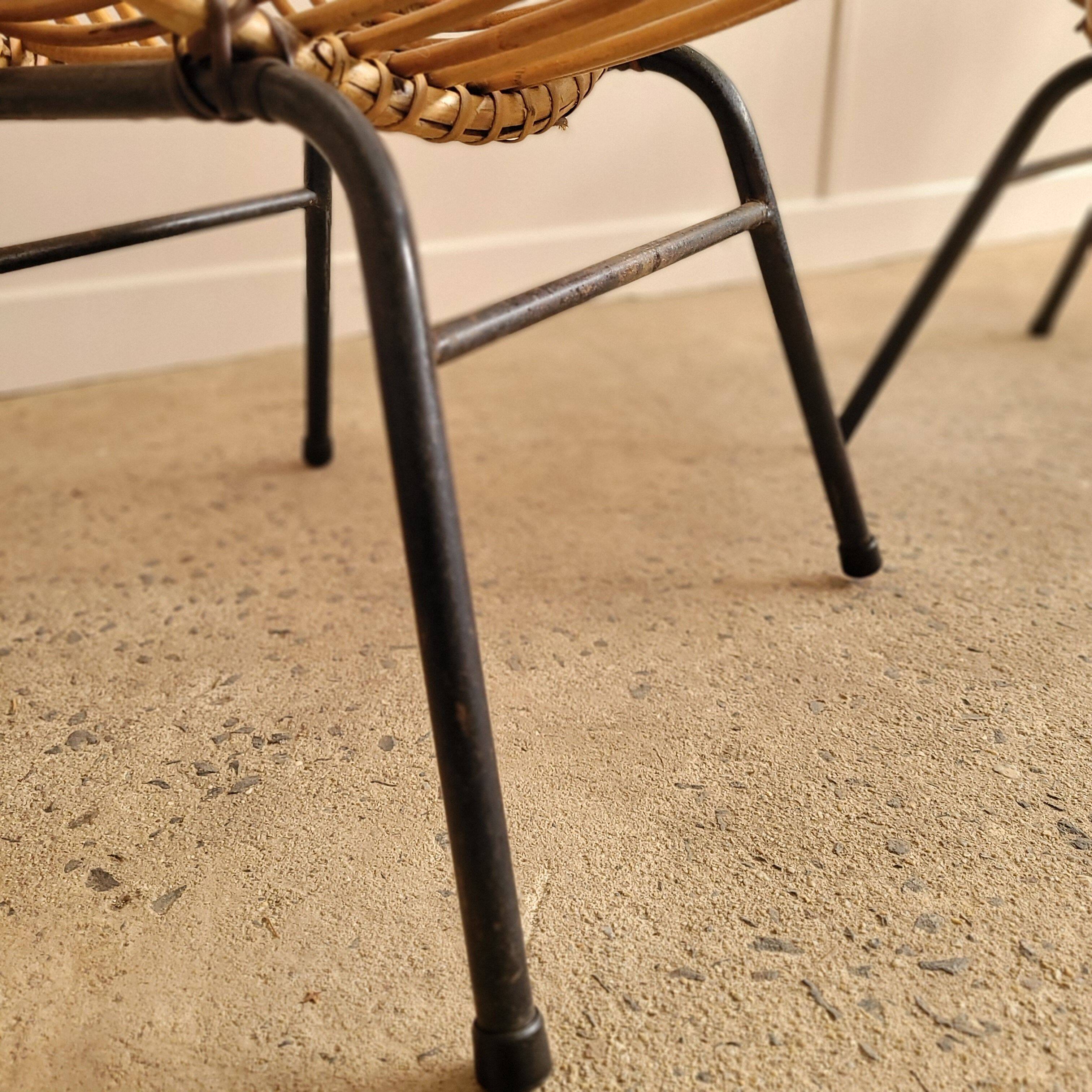 Fauteuils en rotin vintage