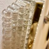 Kaiser Leuchten wall lamp ice glass 1970