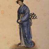 Color engraving XIXth Noble Lady of Japan