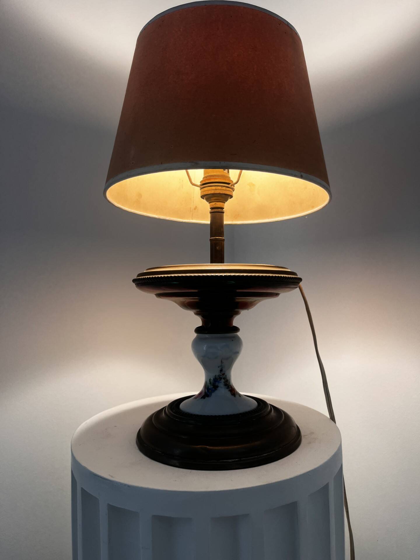 Brass and ceramic lamp