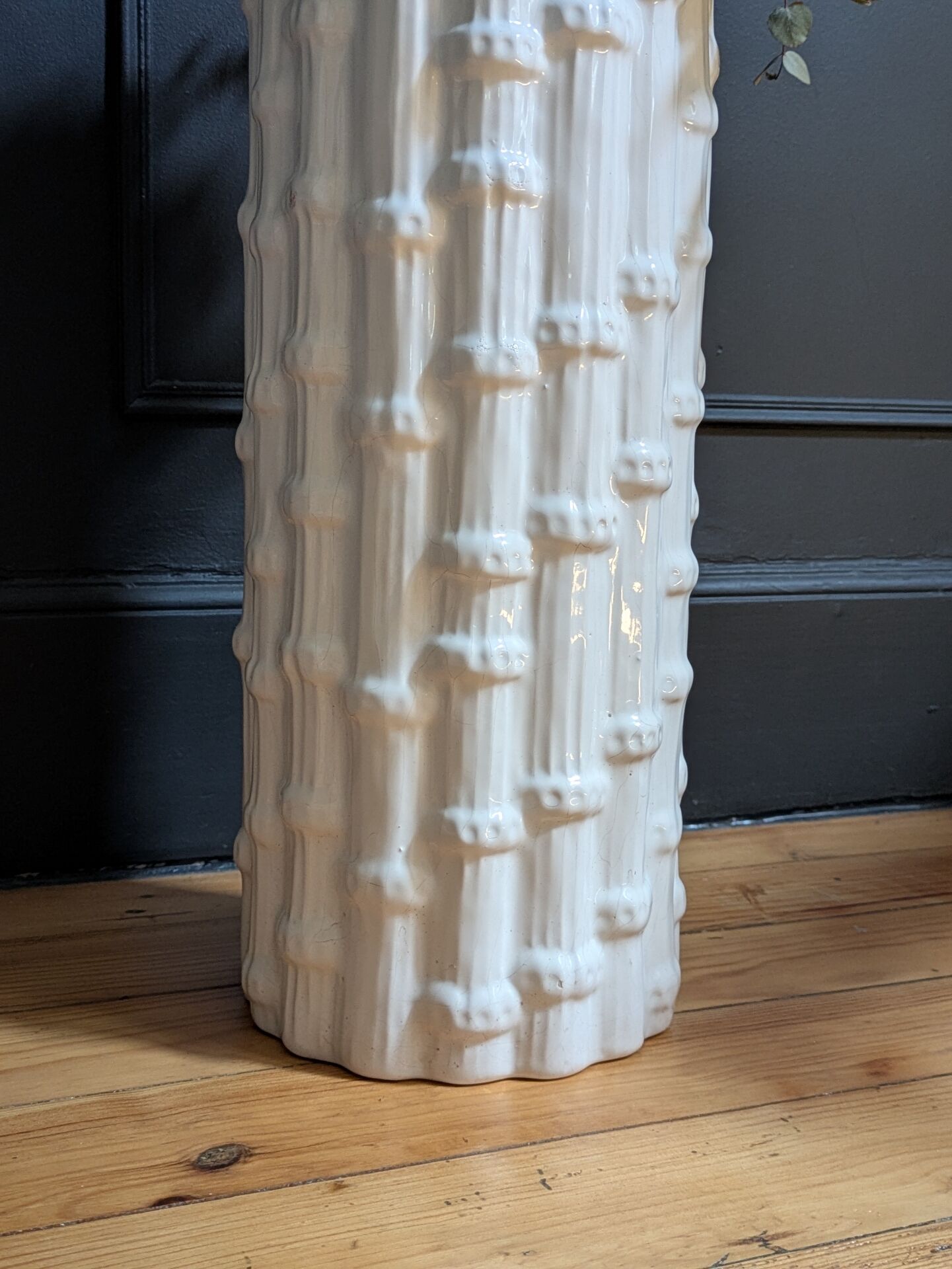 Vintage Italian ceramic cache pot "bamboo"