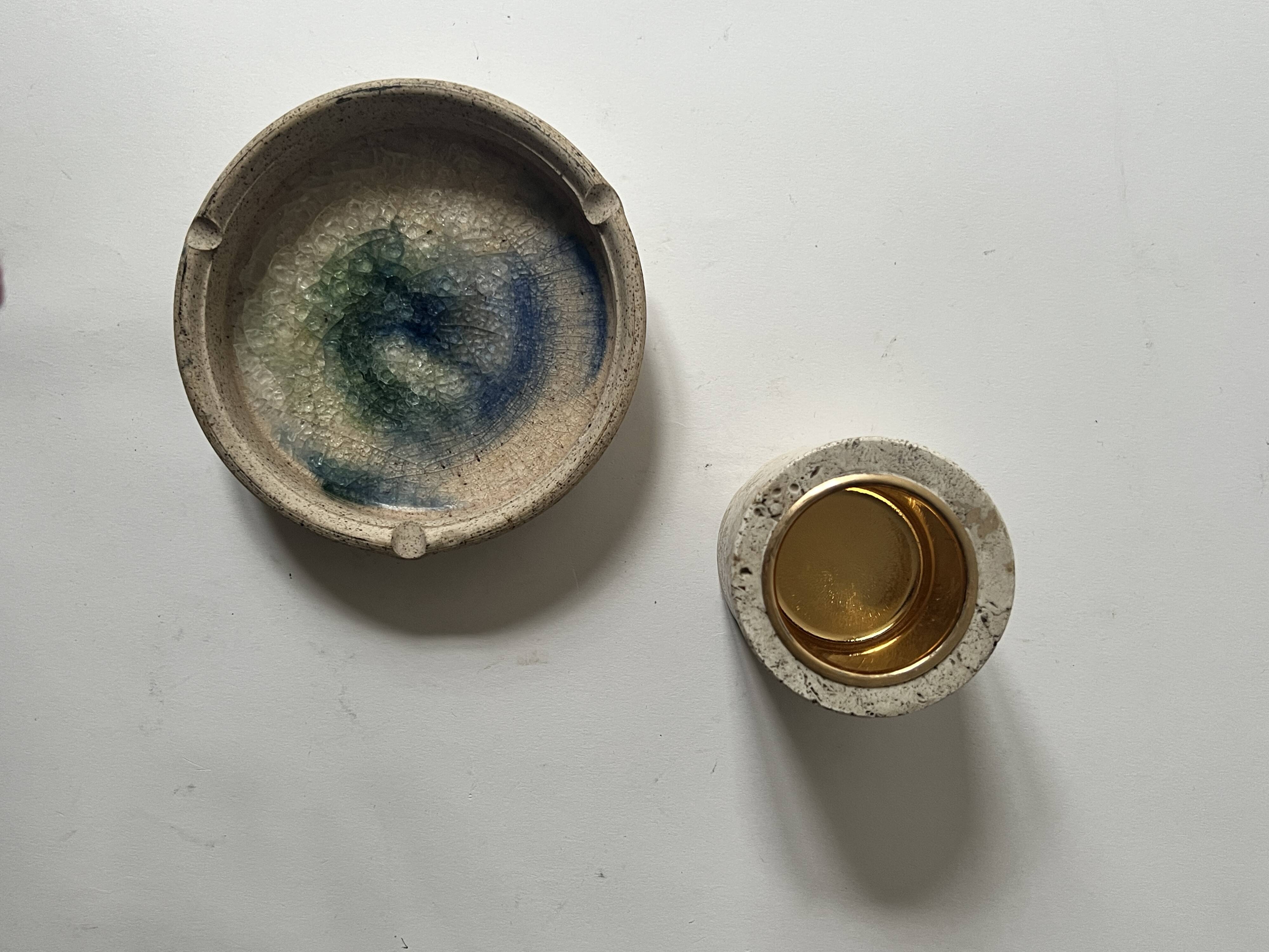 Cylindrical travertine candlestick by Fratelli Mannelli, Italian design 1970