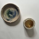 Cylindrical travertine candlestick by Fratelli Mannelli, Italian design 1970