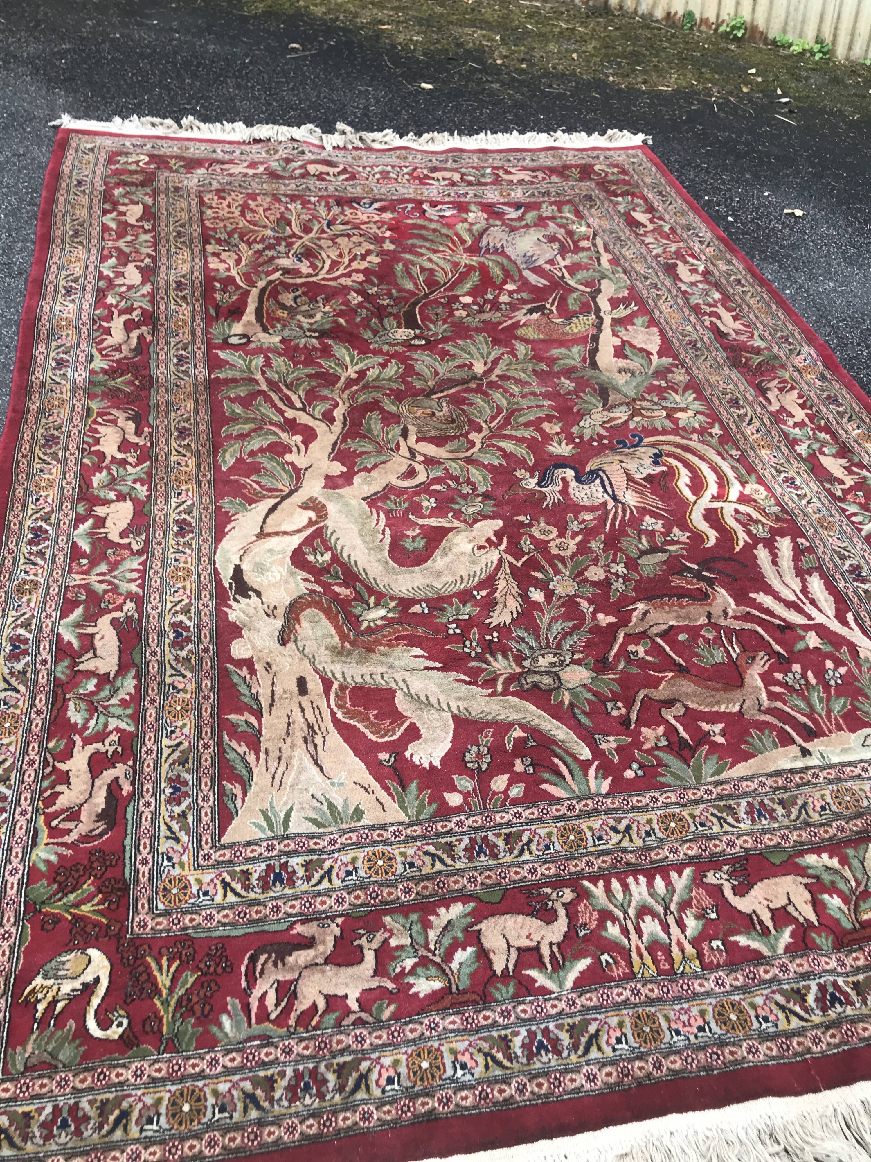 Handmade vintage Oriental rug 180x280cm