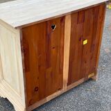 Louis Philippe sideboard with two doors and one drawer, renovated in solid cherry wood