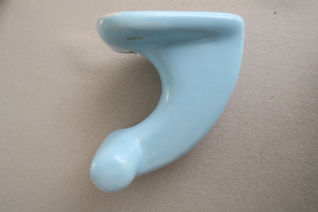 Patère pastel blue porcelain 1950-60