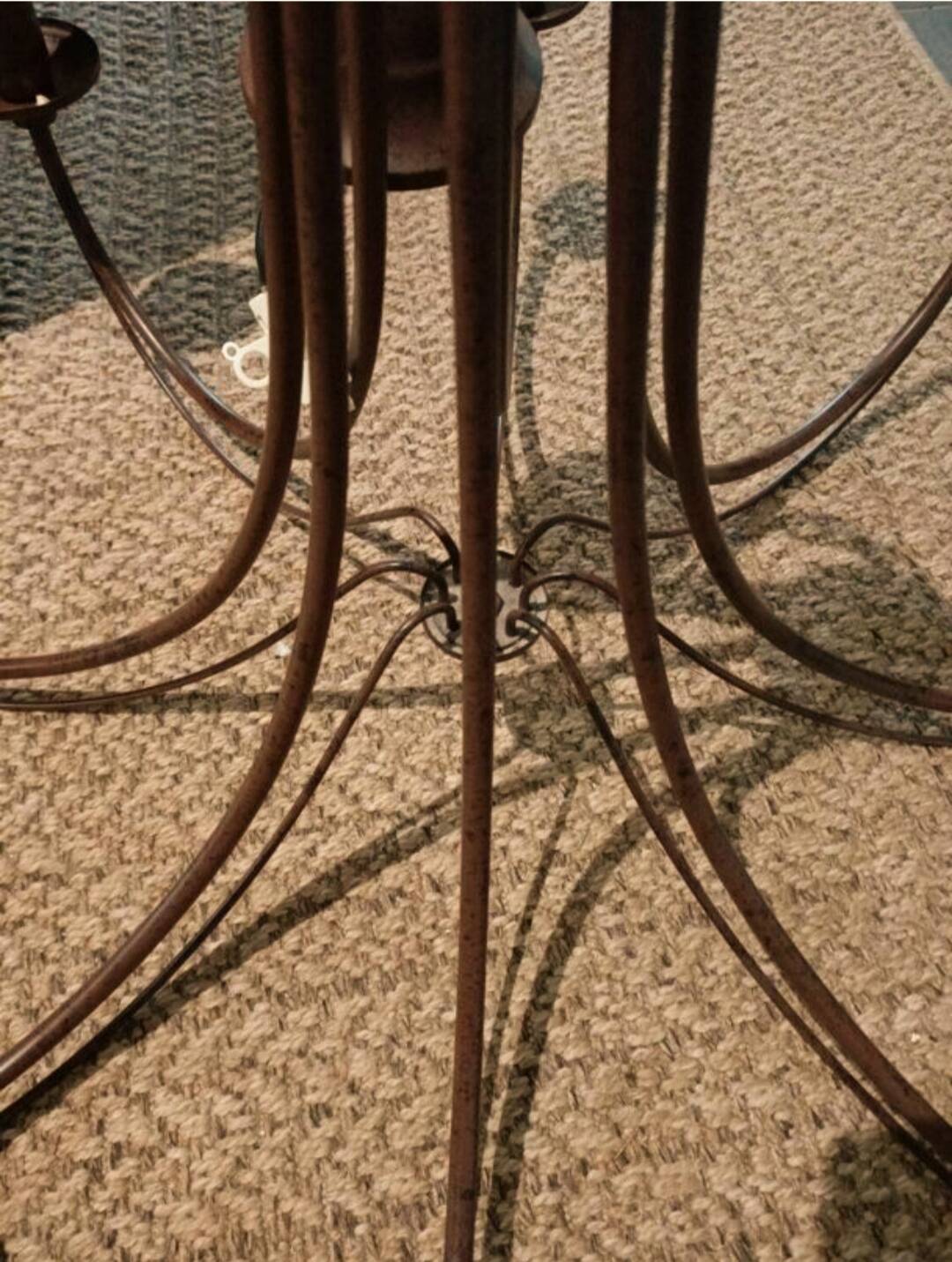 Brown metal chandelier