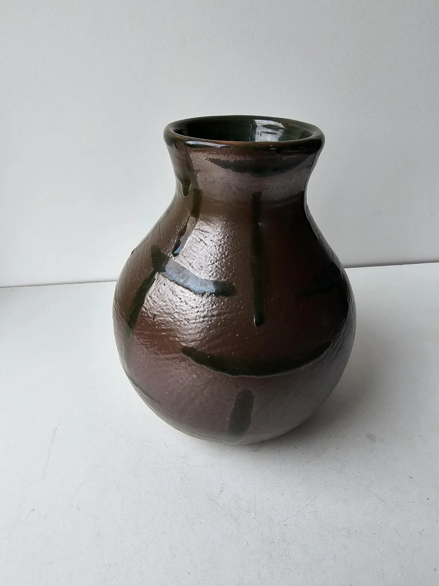 Artisanal vase in glazed stoneware signed Javotte