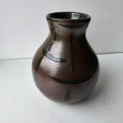Artisanal vase in glazed stoneware signed Javotte