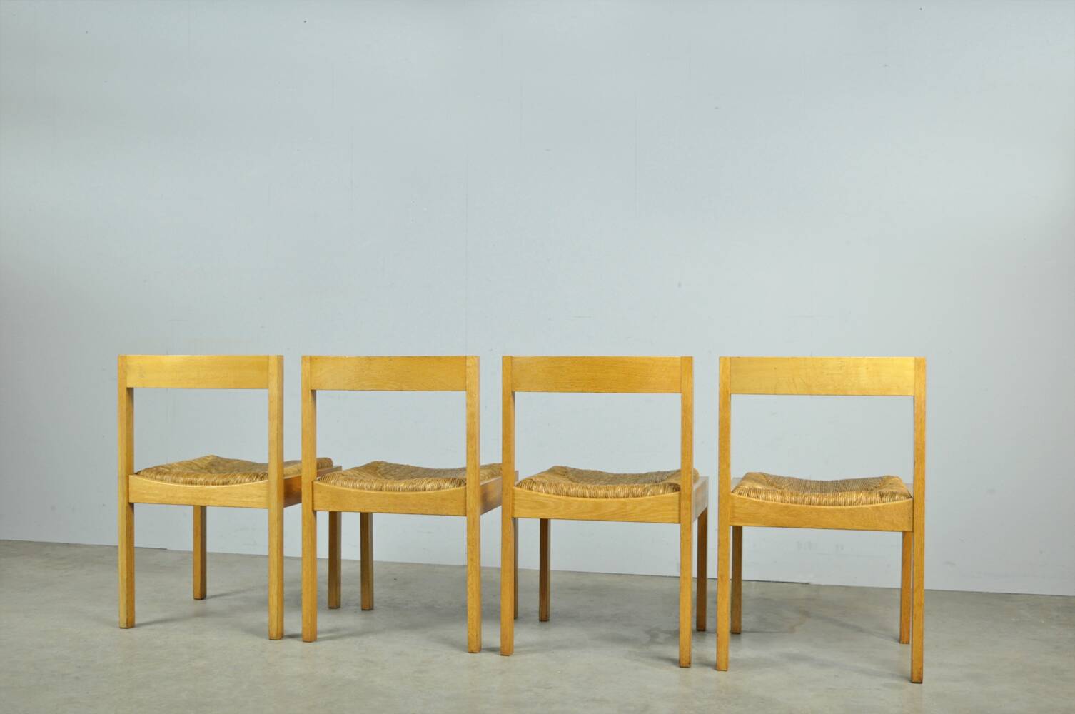 Vintage dutch design oak dining chairs, 1960s