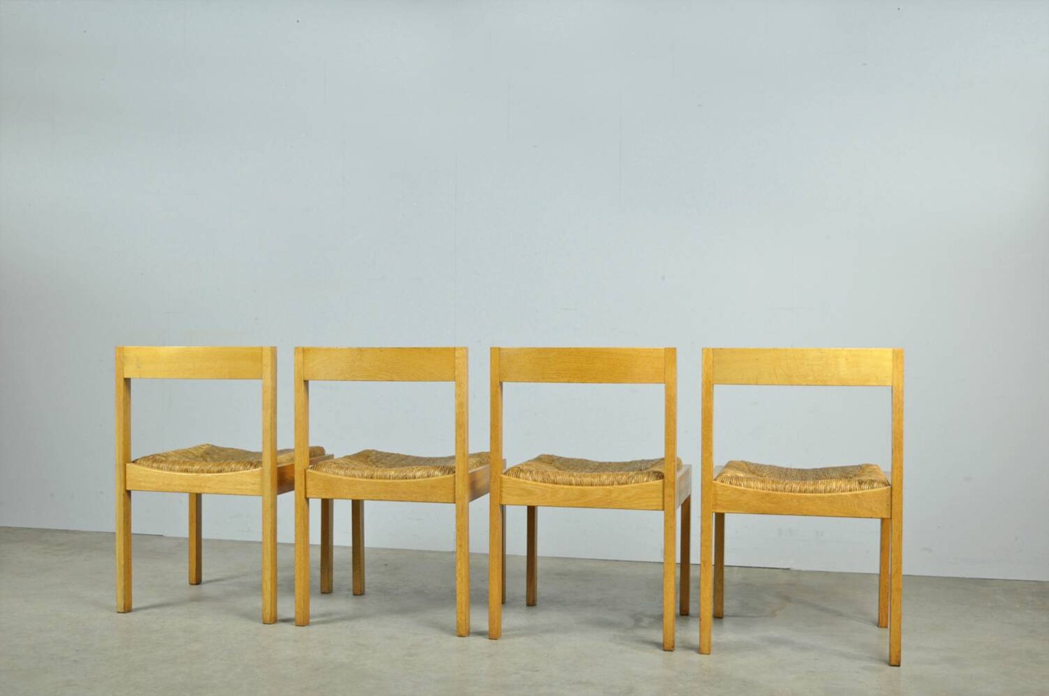 Vintage dutch design oak dining chairs, 1960s