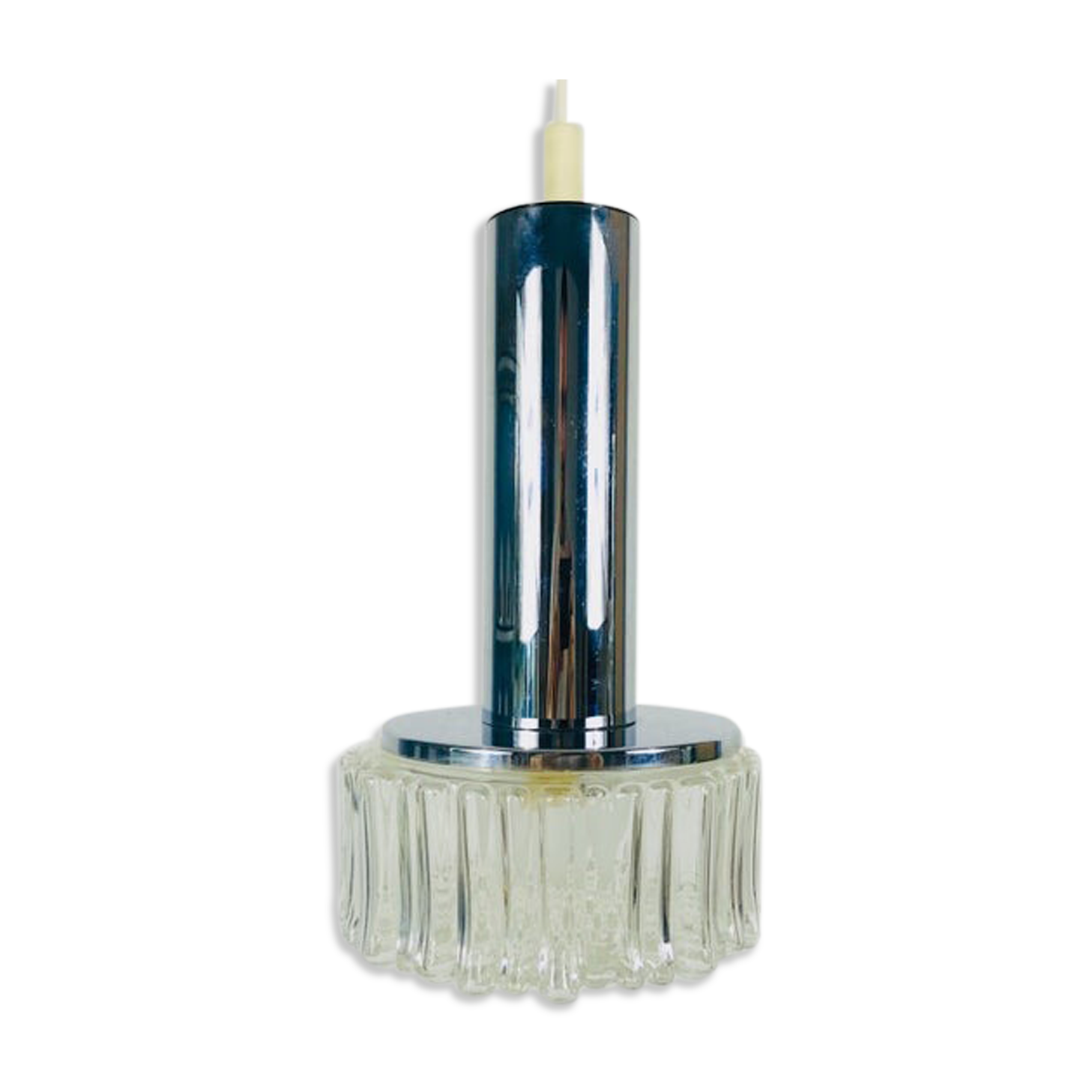 Hanging lamp in chrome and bubble glass 1970 Germany