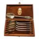 6 small silver metal spoons