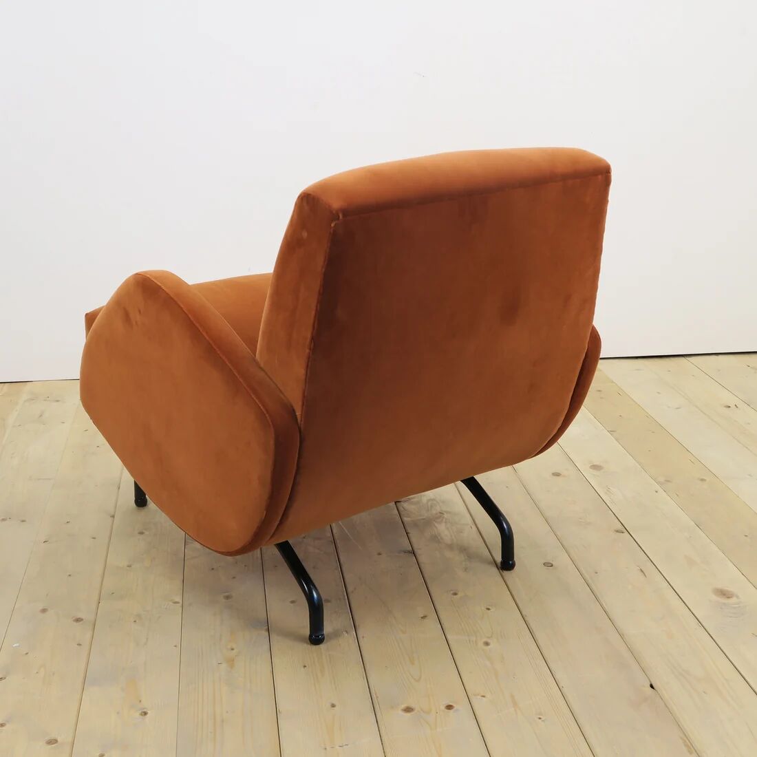 Fauteuil en velours Janusz Rozanski, années 1950