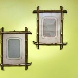 Duo of vintage brass frames