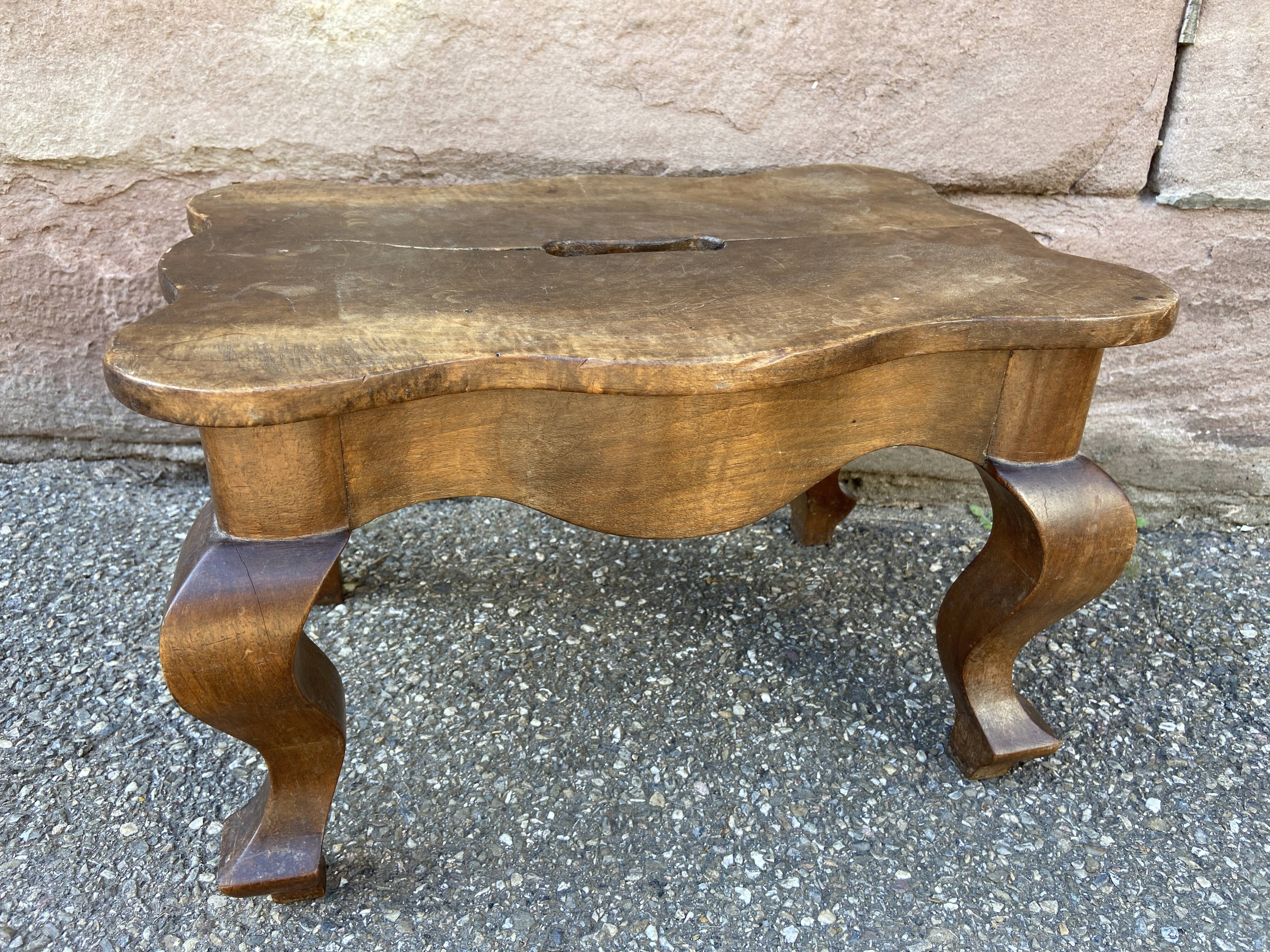 Footrest louis xv walnut late nineteenth