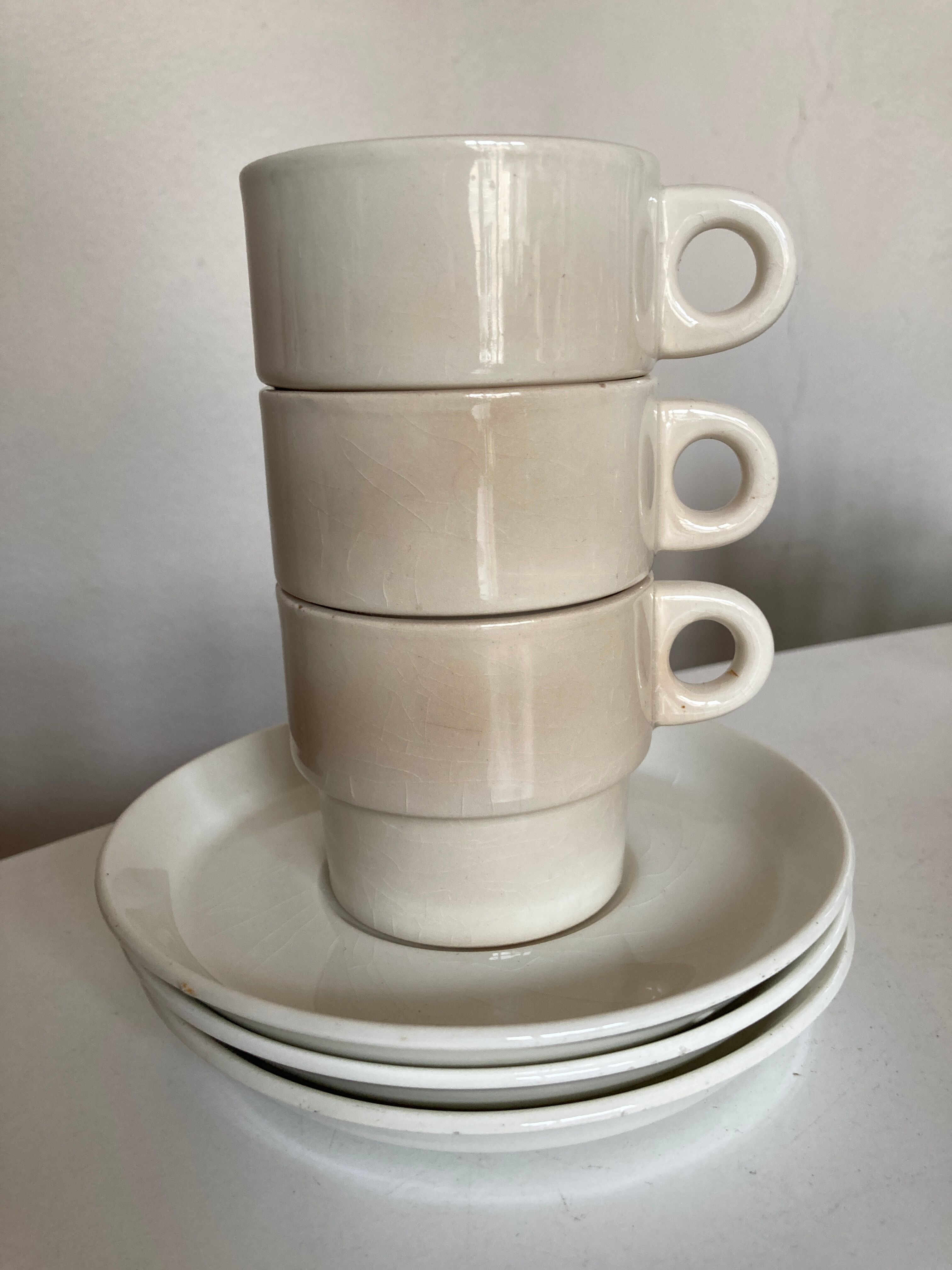 Gien's Cups in Faience Creation Prisunic 1970