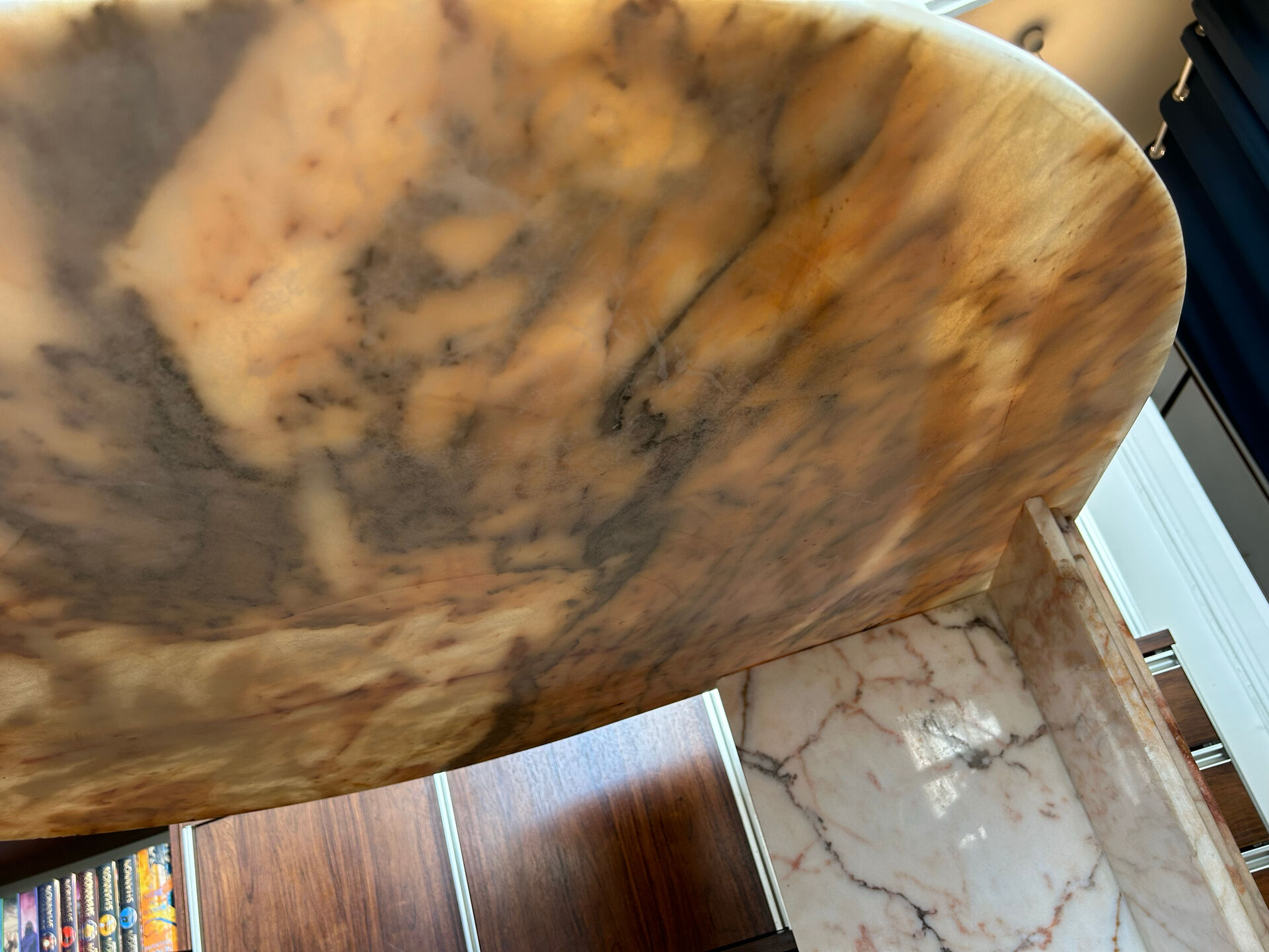 Water droplet marble coffee table design from the 70s.