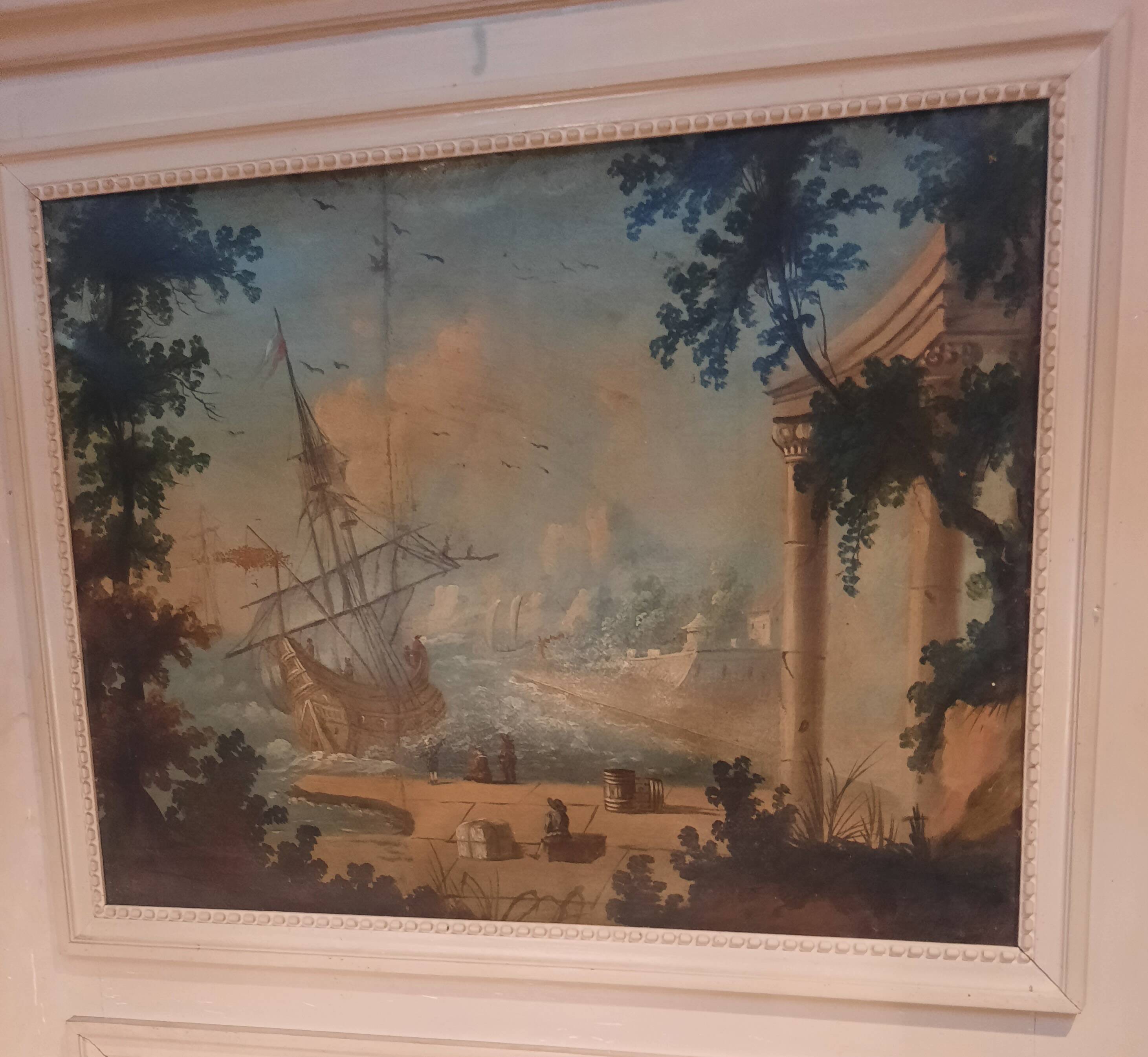 Large trumeau of woodwork mirror