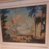 Large trumeau of woodwork mirror