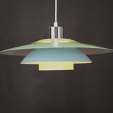 Superbe suspension de Design Light modèle Lux - couleur verte, jaune et bleue - Danemark 1980