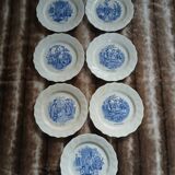 7 assiettes à dessert anciennes en Terre de fer 