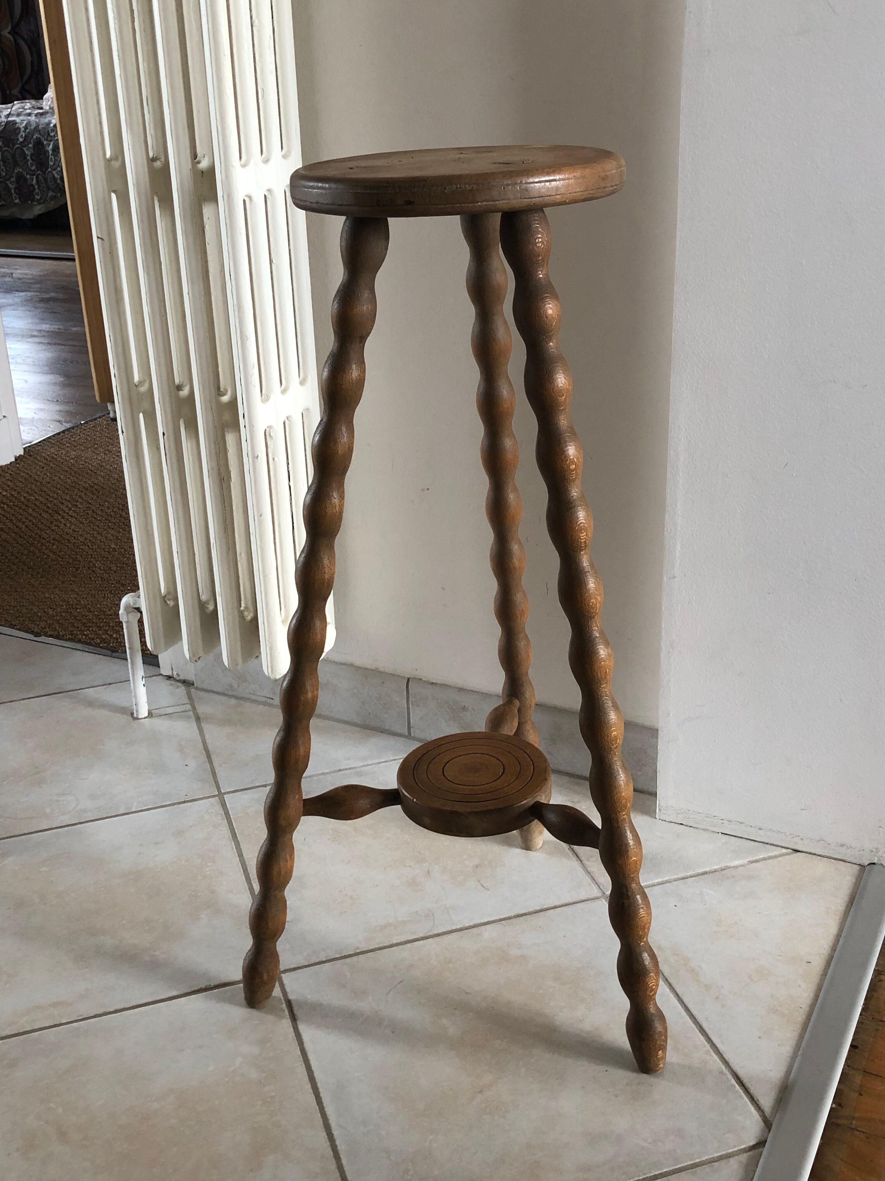 Porte plante bois deux niveaux