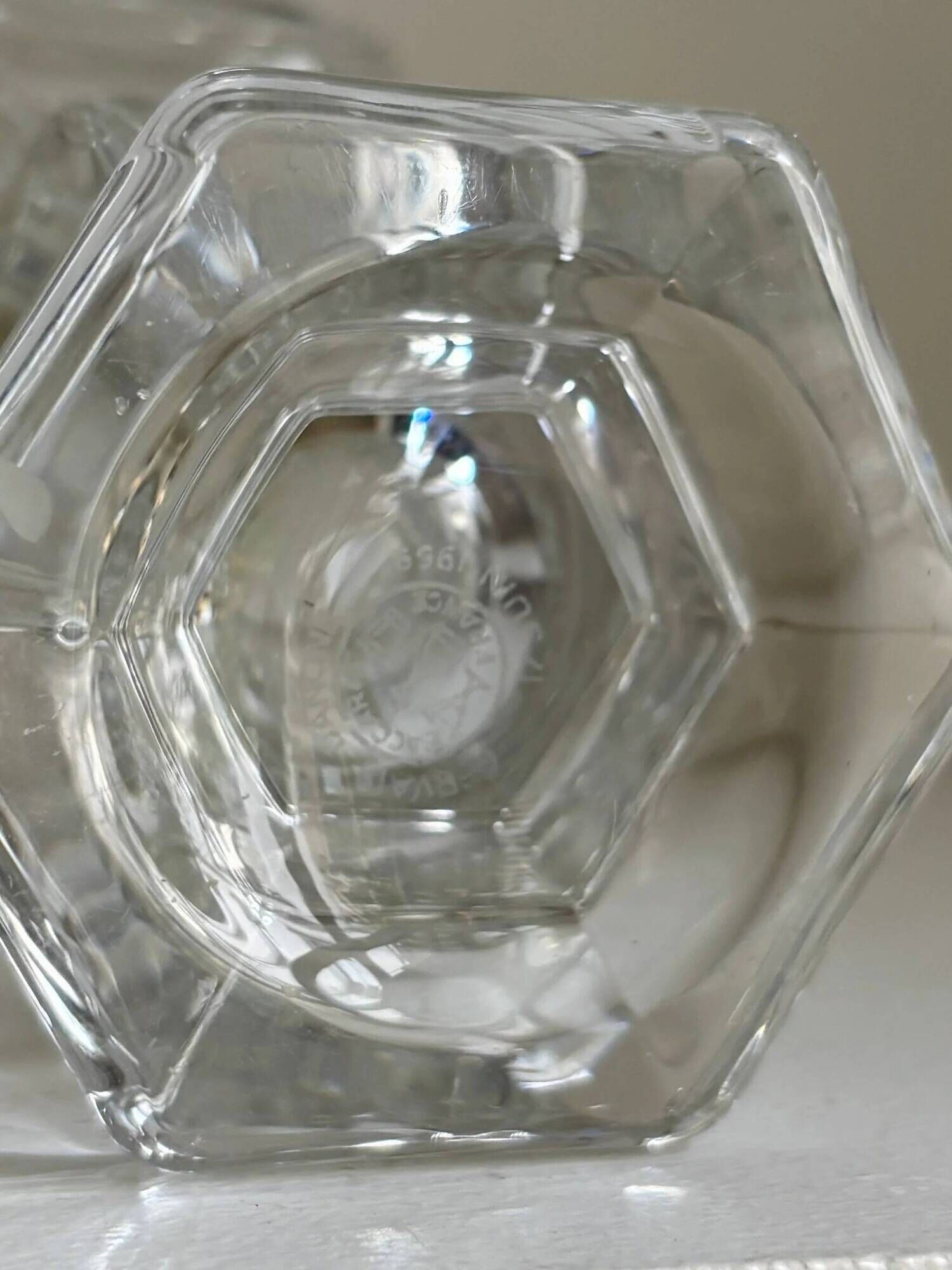 Hexagonal Baccarat crystal vase for violets