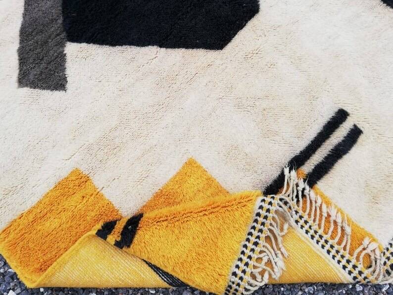 Tapis beni mrirt fait main grande taille 200 x 300 cm