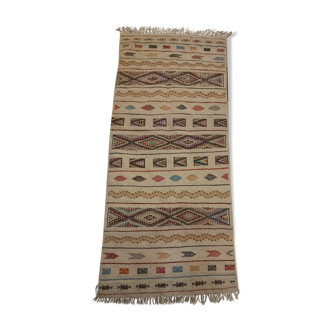 Tapis multicolore fait à la main en laine 160x90cm