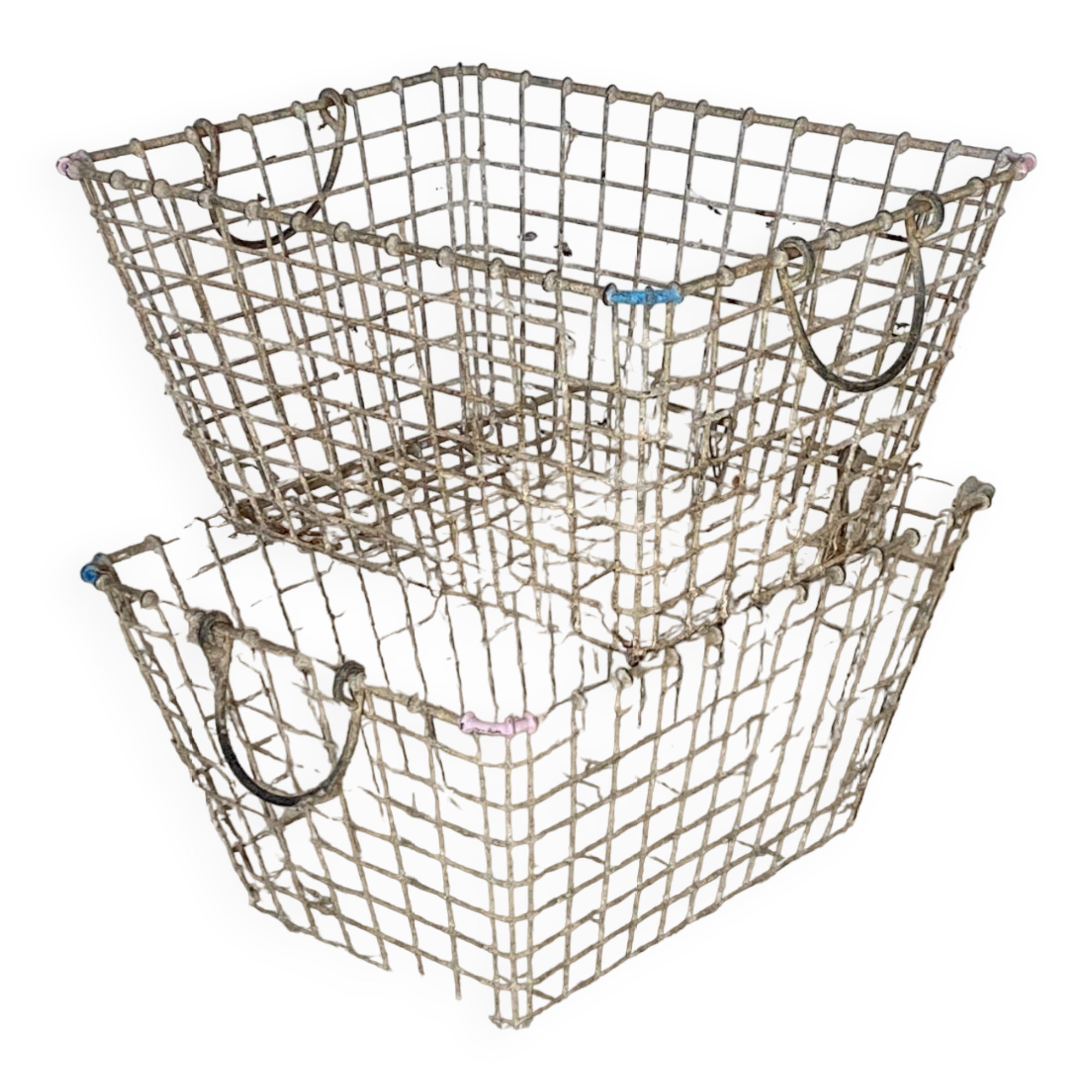 Paire de caisses de rangements en métal