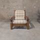 Vintage solid wood living room with plaid cushions