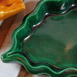 Trio of vintage ceramic leaves from the 50s and 60s