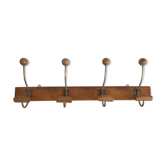 Portemanteau galbé, 4 doubles patères